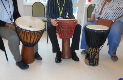 A percussion workshop was held by the Music Workshop Company