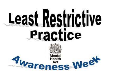 Poster promoting the Least Restrictive Practice Awareness Week