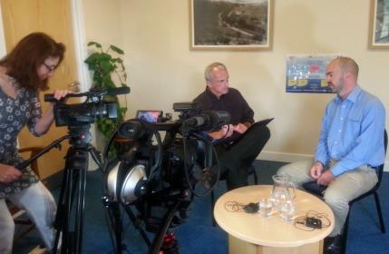 Filming the interview between Steve Miller and Ian Callaghan for the My Shared Pathway video