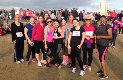 The team from Kewstoke at the end of the Race for Life