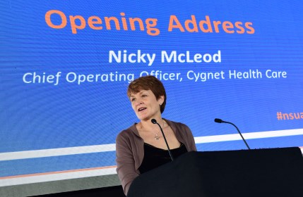 Cygnet Chief Operating Office Nicky Mcleod delivering the opening address