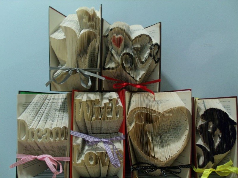 Some wonderful bookfolding art created by a service user on Spencer Ward