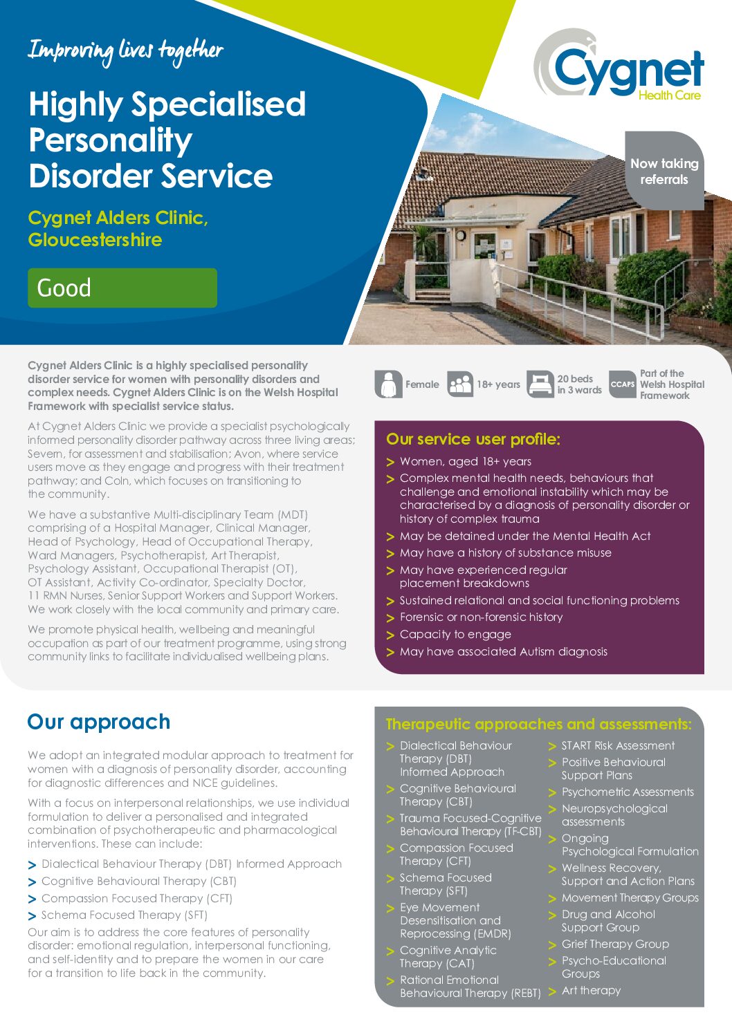 Download the Cygnet Alders Clinic flyer PDF