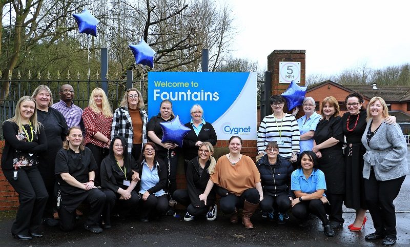 The team at Cygnet Fountains celebrating their 'Outstanding' result