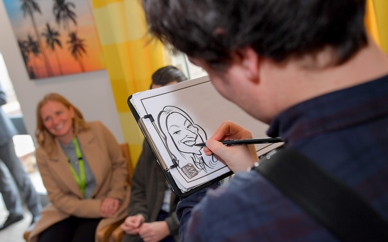 David the caricaturist was on hand to draw portraits of our guests