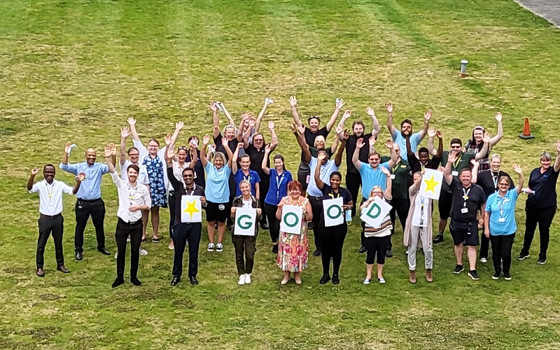The team at Cygnet Hospital Taunton celebrating the hospital's 'Good' rating