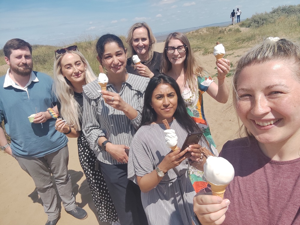 The psychology team at Cygnet Hospital Kewstoke enjoying their ice creams