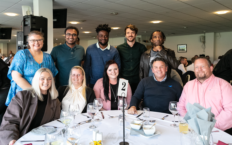 Staff from Cygnet Hospital Taunton at Taunton Town FC's celebratory dinner