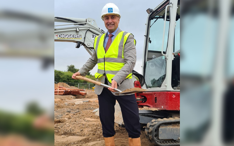 Dr Tony Romero breaking ground at the new site