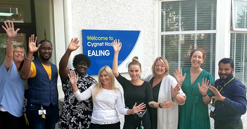 The team from Cygnet Hospital Ealing celebrating their CQC result
