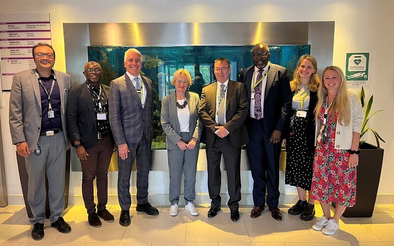 Baroness Watkins (fourth from left) with members of the Cygnet team on her visit to Cygnet Churchill