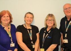 Members of the Deaf Services team at Cygnet Hospital Bury. From left to right; Clare Shard (Head of Interpreting Services), Tracy Gibson (BSL Interpreter), Jackie Maxim (BSL Interpreter) and Trevor Borthwick-Hare (Translation Specialist).