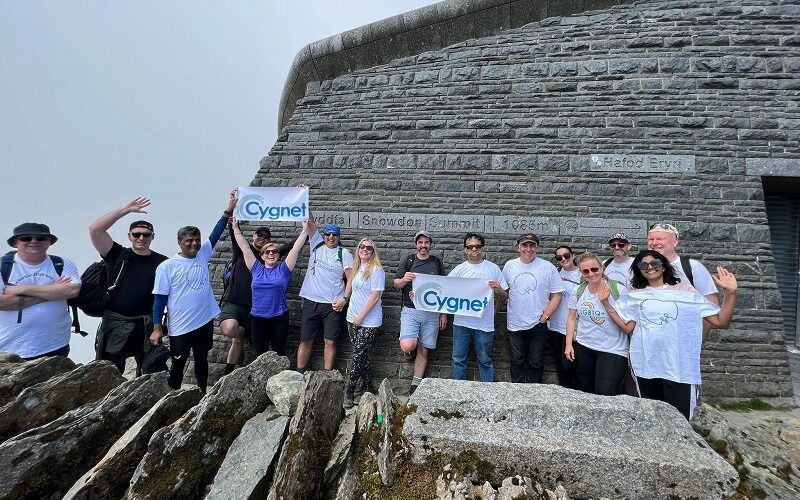 The Cygnet team at the summit of Snowdon