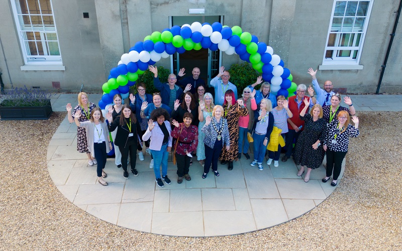 Aerial shot of the opening of Cygnet Maple House