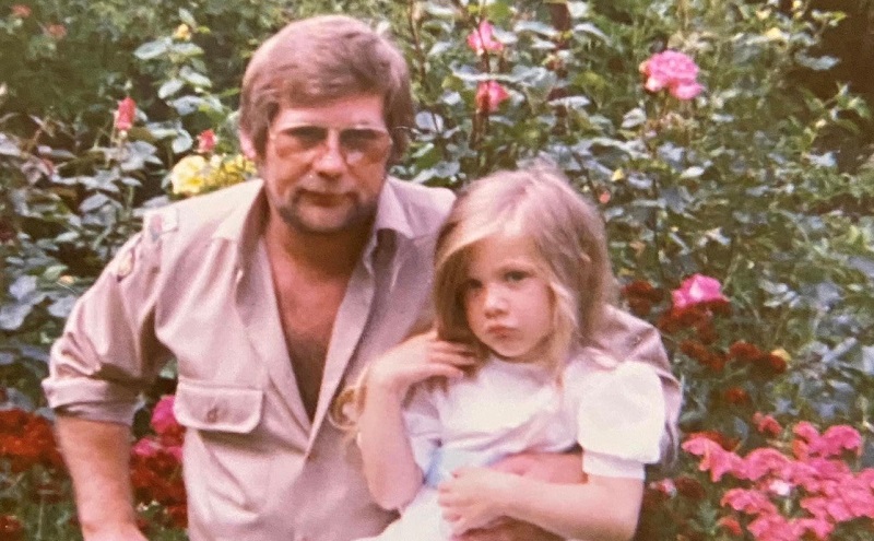 Steph as a little girl with her late dad, Howard Haywood