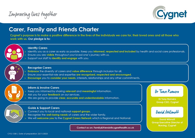 Cygnet Carer, Family and Friends Charter
