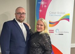 Natalie Neeson (Manager) and Joshua Barnard (Deputy Manager) at The Great British Care Awards