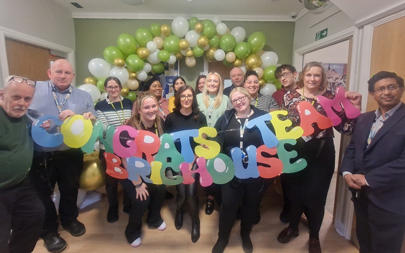 The team at Cygnet Lodge Brighouse celebrating their CQC inspection result