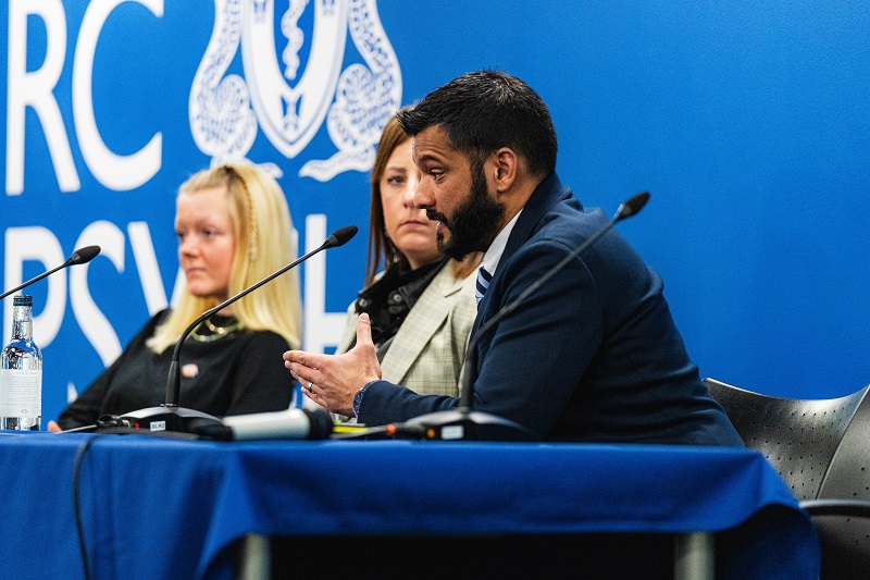 Dr Amit Mistry, Jacqui Russon and Em Hale hosting a panel Q&A at the conference