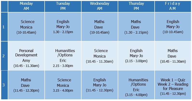 Phoenix School Timetable
