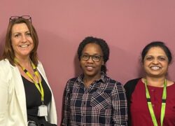 Joy with Carla Roadnight, Hospital Manager and Kirti Paik-Inkar, Clinical Team Leader