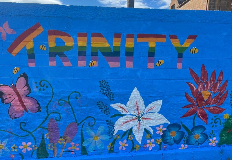 New mural in the garden at Trinity House