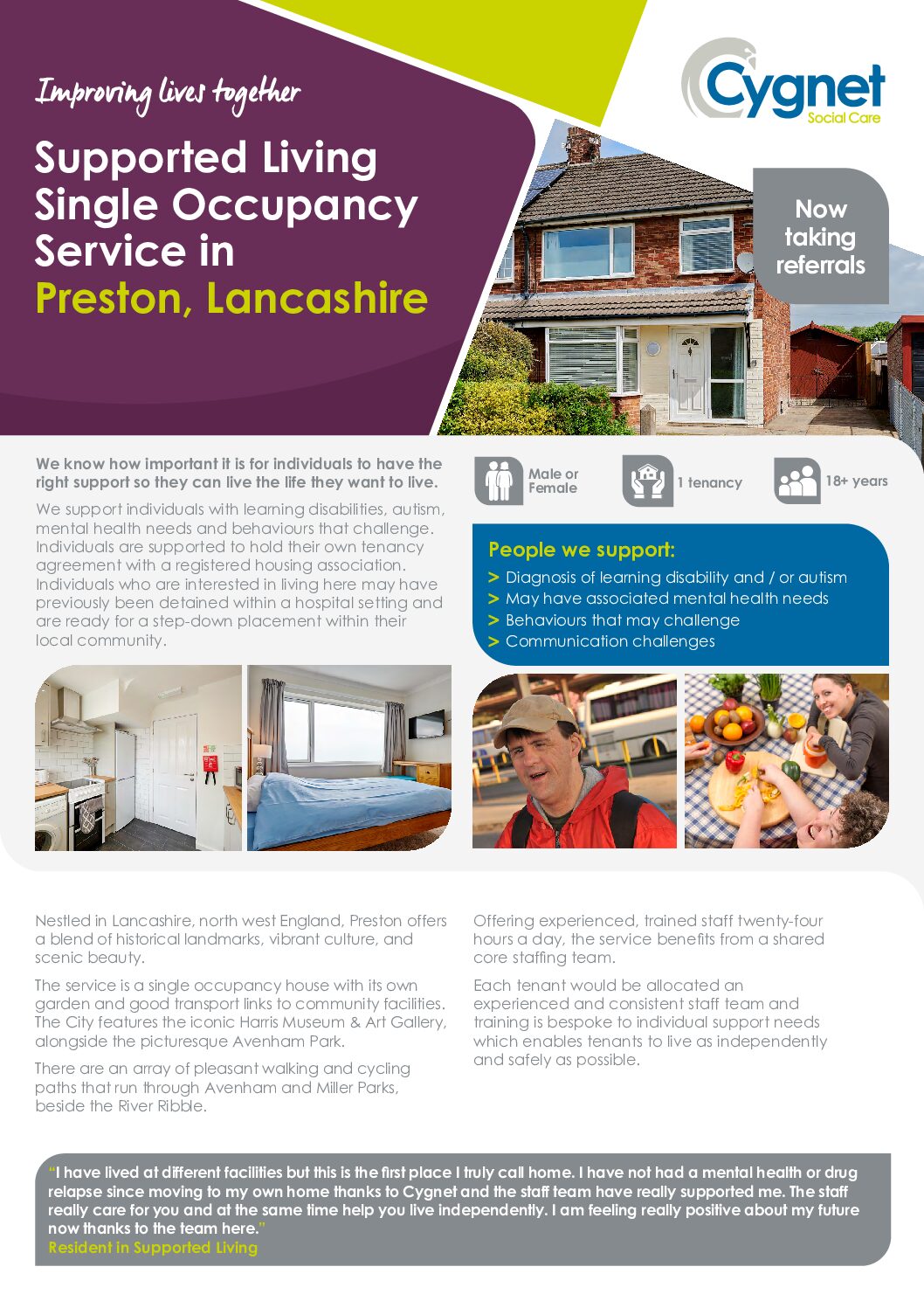 Download Supporting Living in Preston flyer PDF