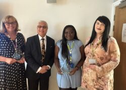 Lord Patel of Bradford with our three Social Worker of the Year winners