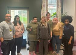 Staff and service user on Knightstone Ward
