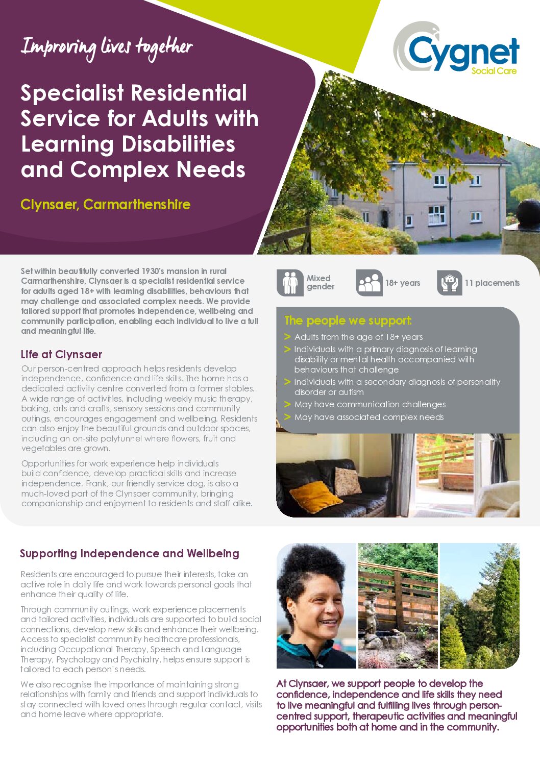 Download the Clynsaer flyer – English PDF