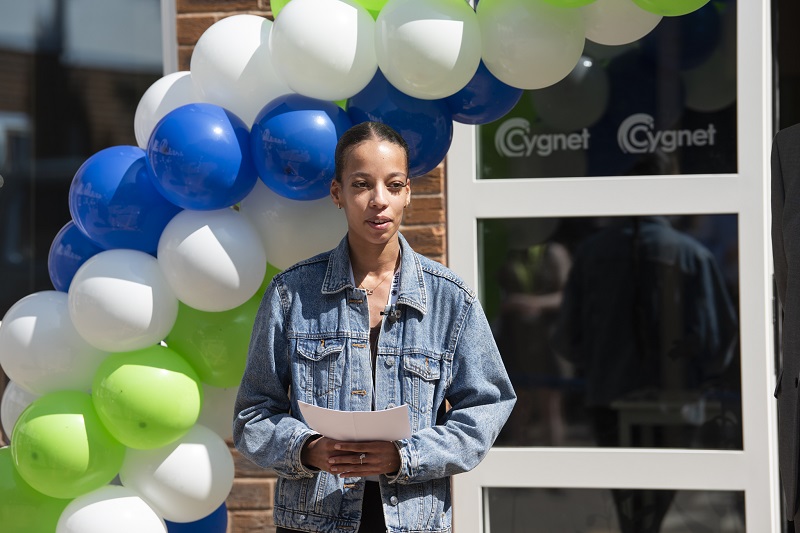 Venus speaking at the opening of Cygnet Hospital Kidsgrove