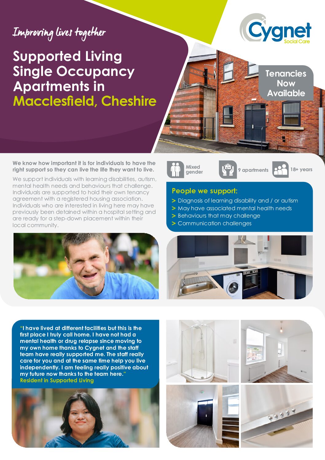 Download Supporting Living in Macclesfield flyer PDF