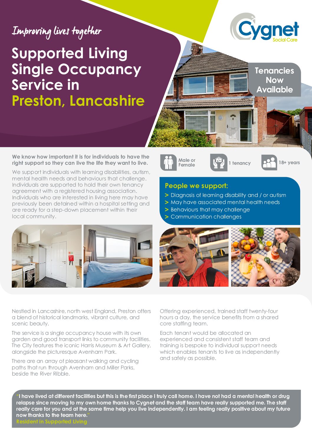 Download Supporting Living in Preston flyer PDF
