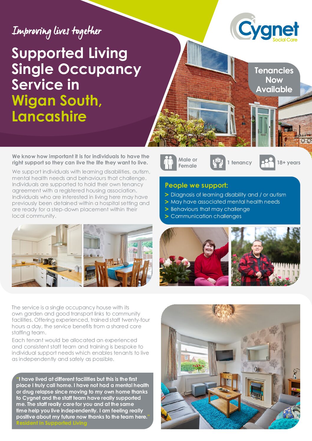 Download Supporting Living in Wigan South flyer PDF