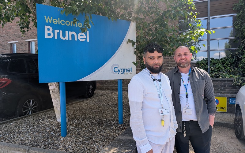 Jamil (left) with Cygnet Brunel Hospital Manager Jamie Green