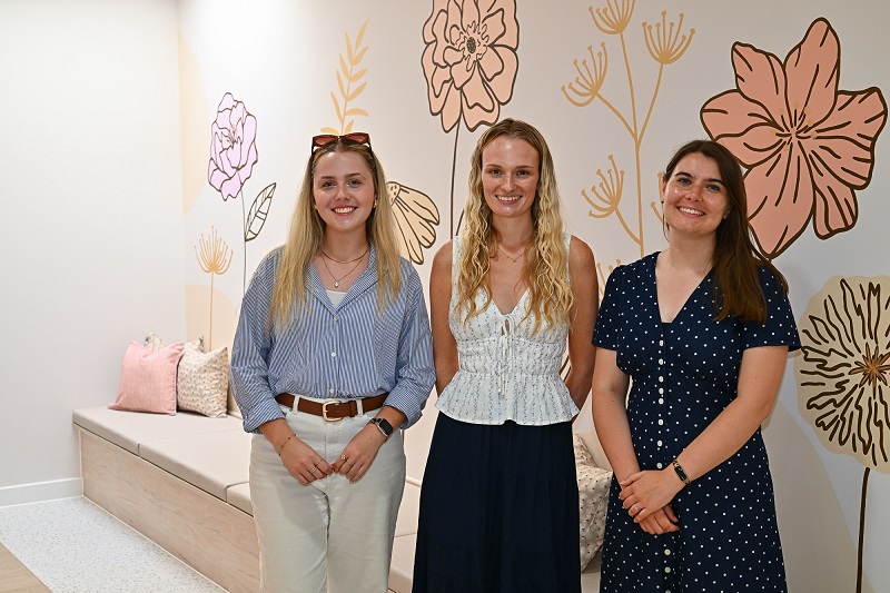 Molly Anderton with Cygnet's interior design team of Hannah McCarthy and Hannah Cooper