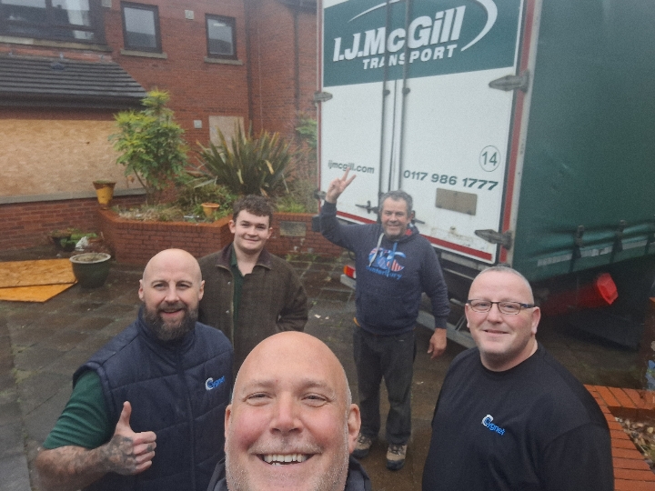 The Cygnet team with a lorry full of donated furniture