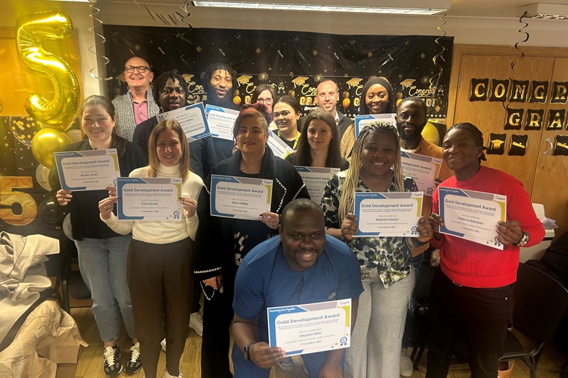 Our Gold Award recipients with their certificates