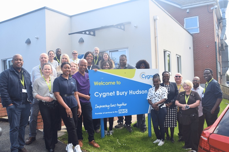 Members of the Cygnet Bury Hudson team gathered together outside the hospital