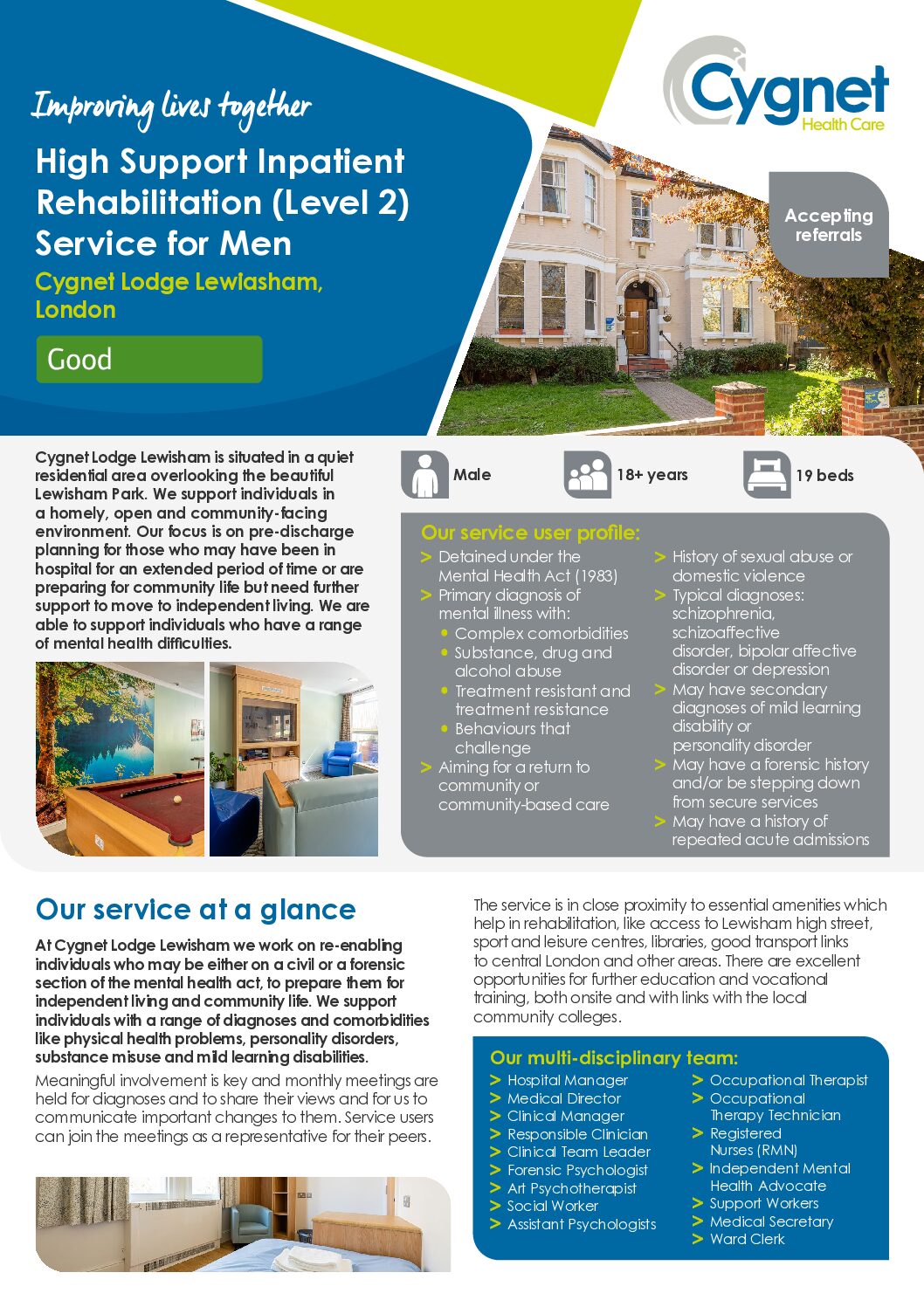 Download the Cygnet Lodge Lewisham flyer PDF