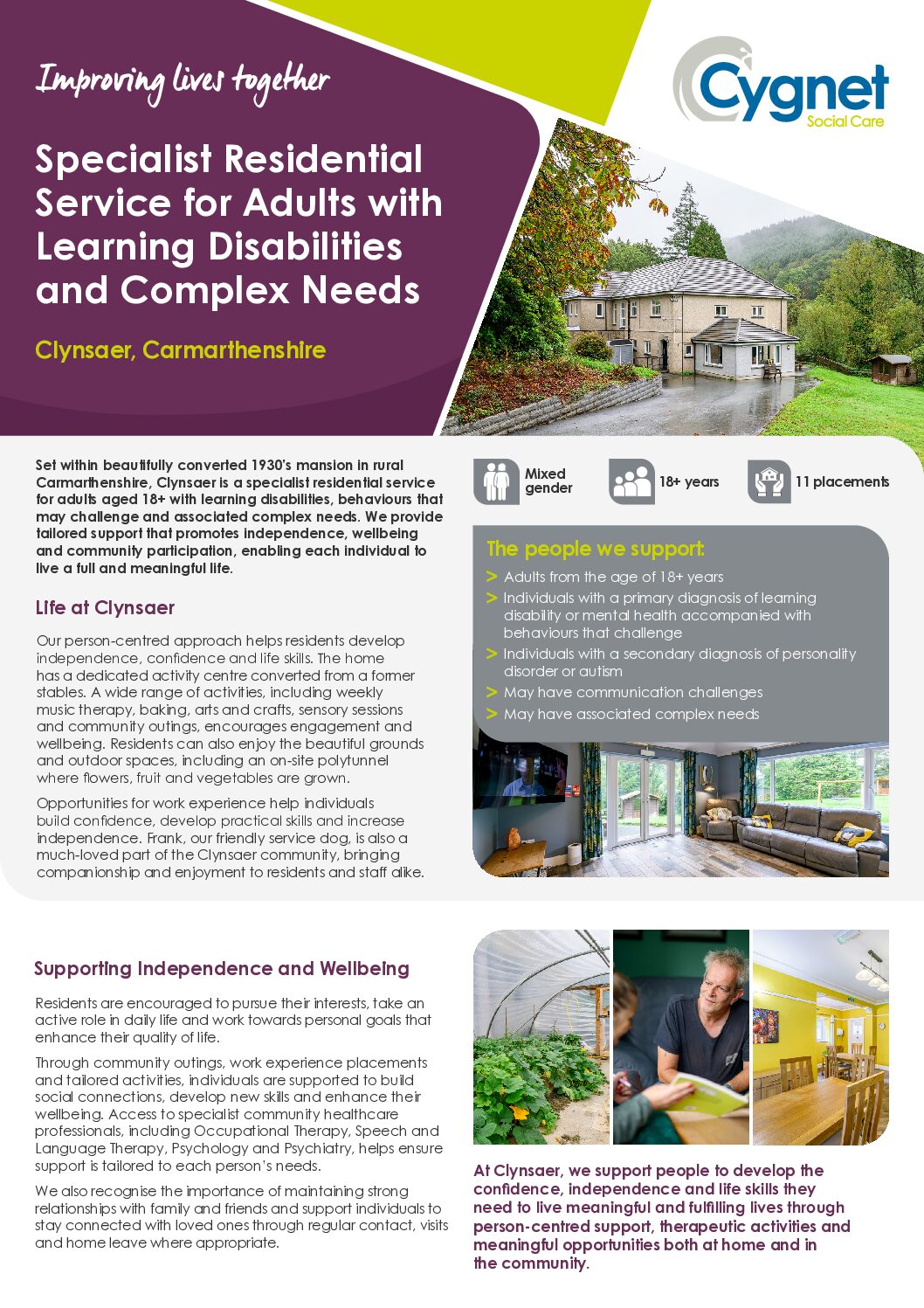 Download the Clynsaer flyer – English PDF