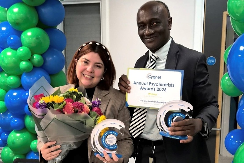 Dr Daniella Melendez Mejia with Dr Joseph Tabiri